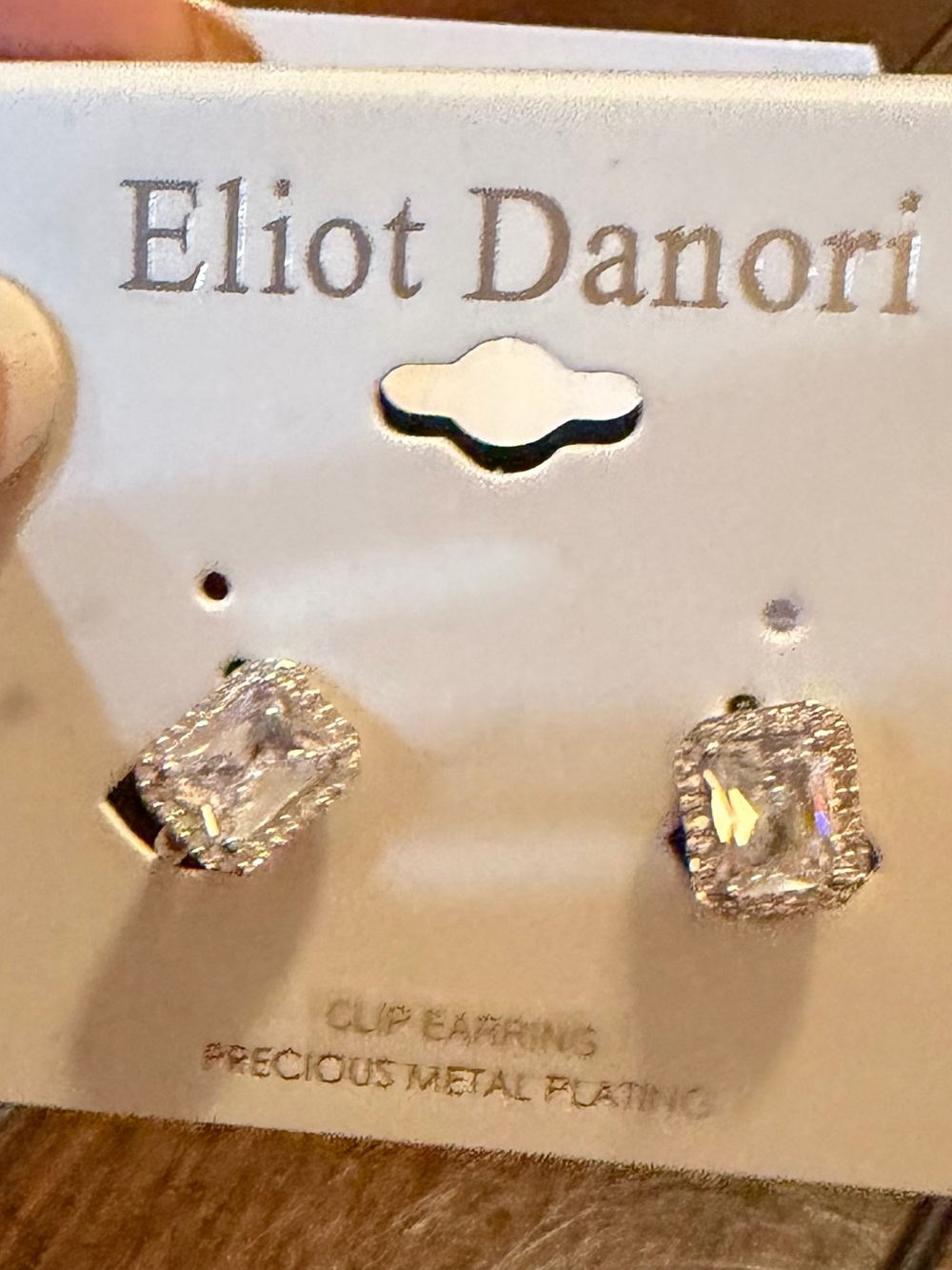 New Eliot Danori Silver Cubic Zirconia Halo Clip Earrings - Clear